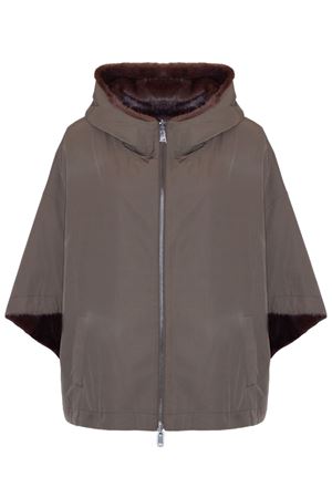 Brown reversible jacket with hood LOU ANDREA | NZ25745DKAKILUW5MATMOROBROWN
